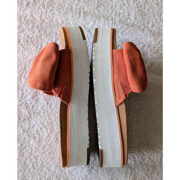 UGG Joan Vibrant Coral Clog Platfrom Slide Sandals  Sz 8 - Picture 5 of 9